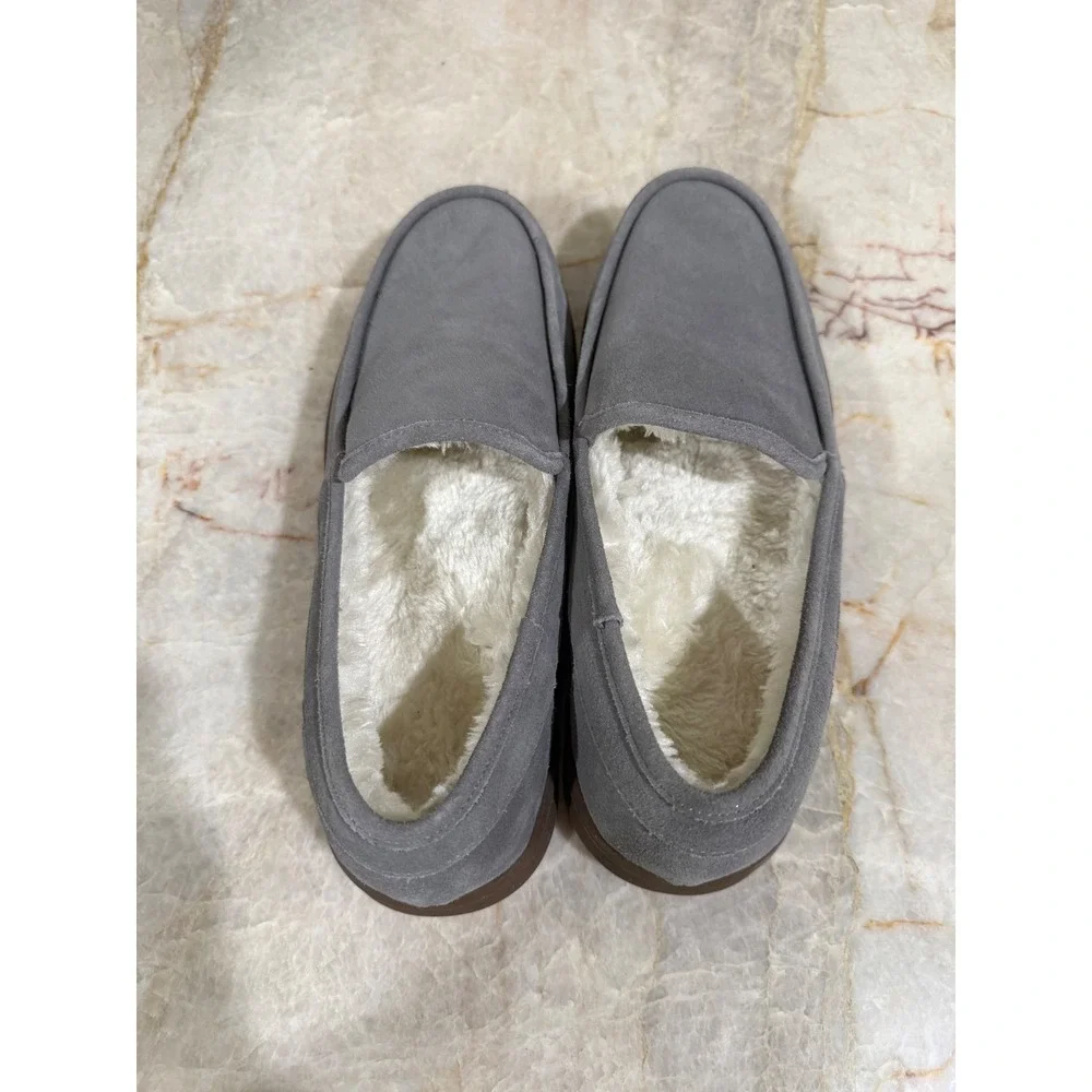 Vionic Gustavo Men's Charcoal Suede Slippers Loafers Size 10 NWOB